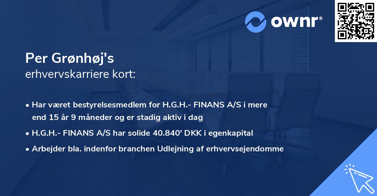 Per Grønhøj's erhvervskarriere kort