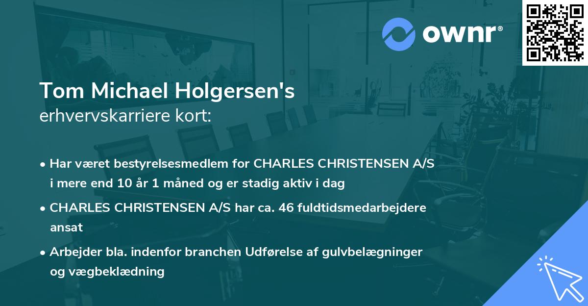 Tom Michael Holgersen's erhvervskarriere kort