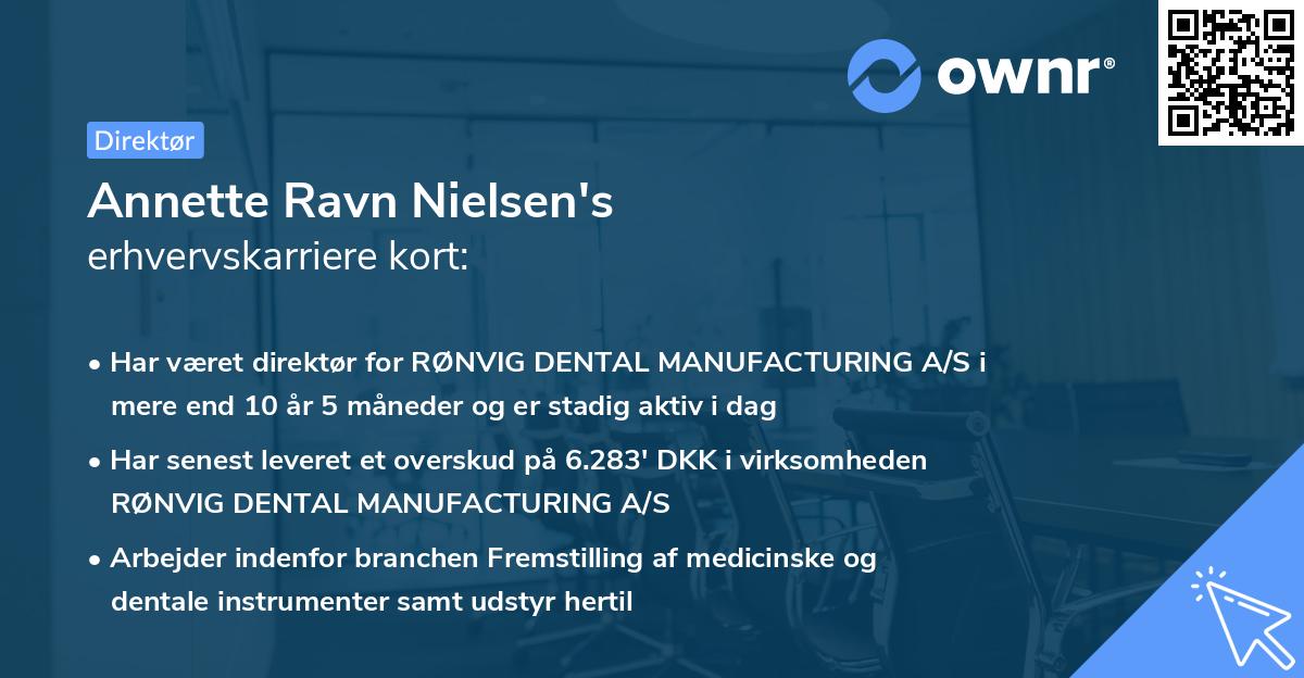 Annette Ravn Nielsen's erhvervskarriere kort