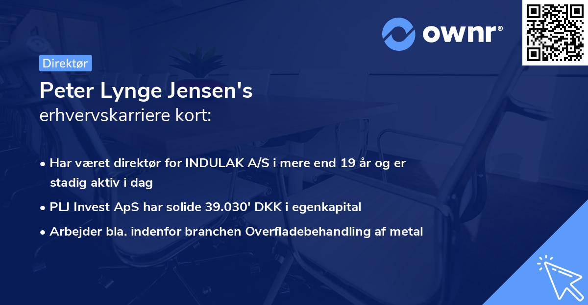 Peter Lynge Jensen's erhvervskarriere kort