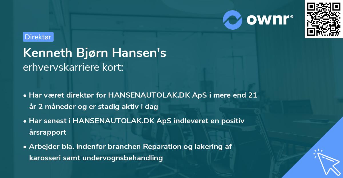 Kenneth Bjørn Hansen's erhvervskarriere kort