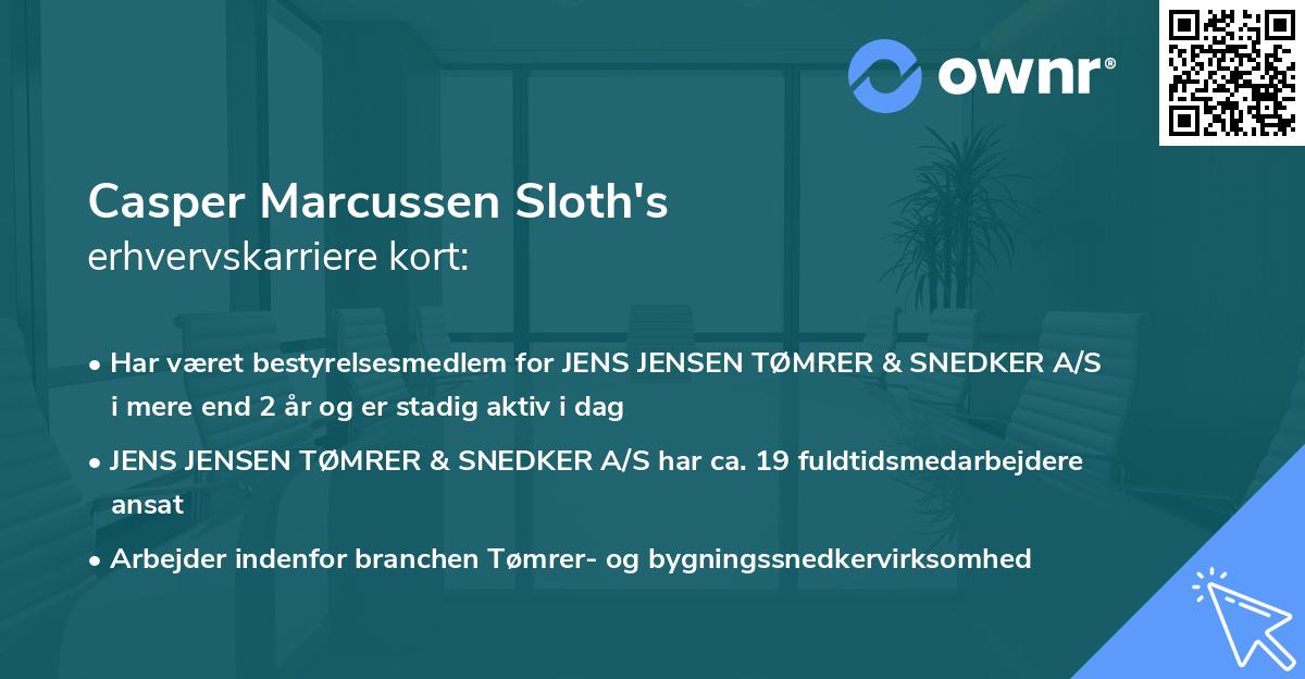 Casper Marcussen Sloth's erhvervskarriere kort