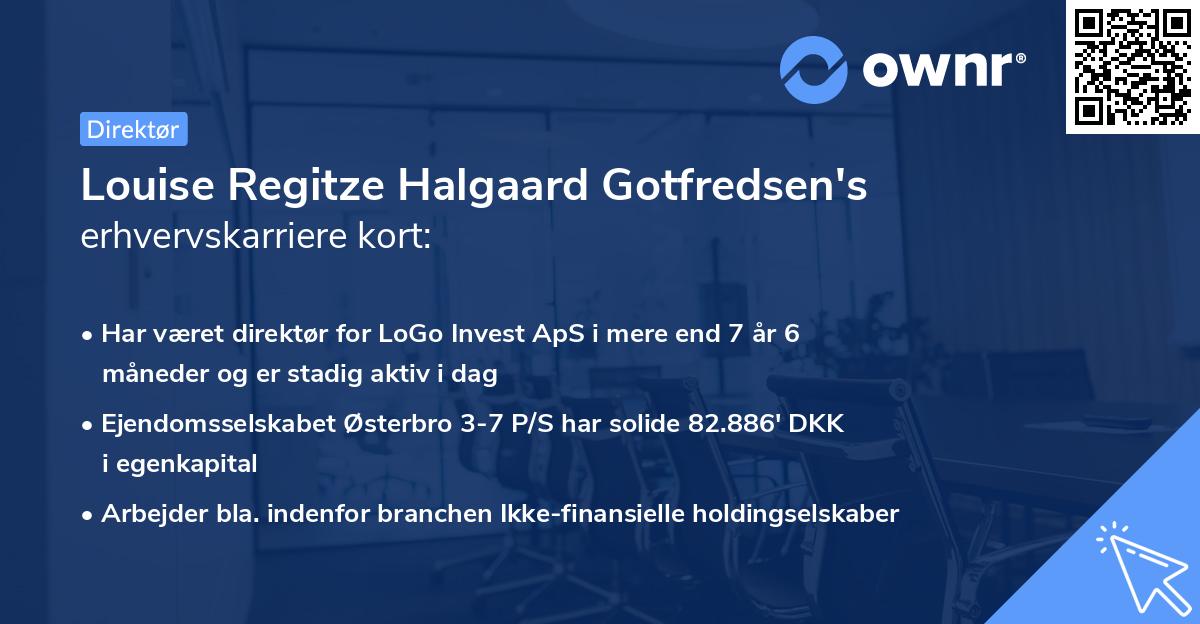Louise Regitze Halgaard Gotfredsen's erhvervskarriere kort