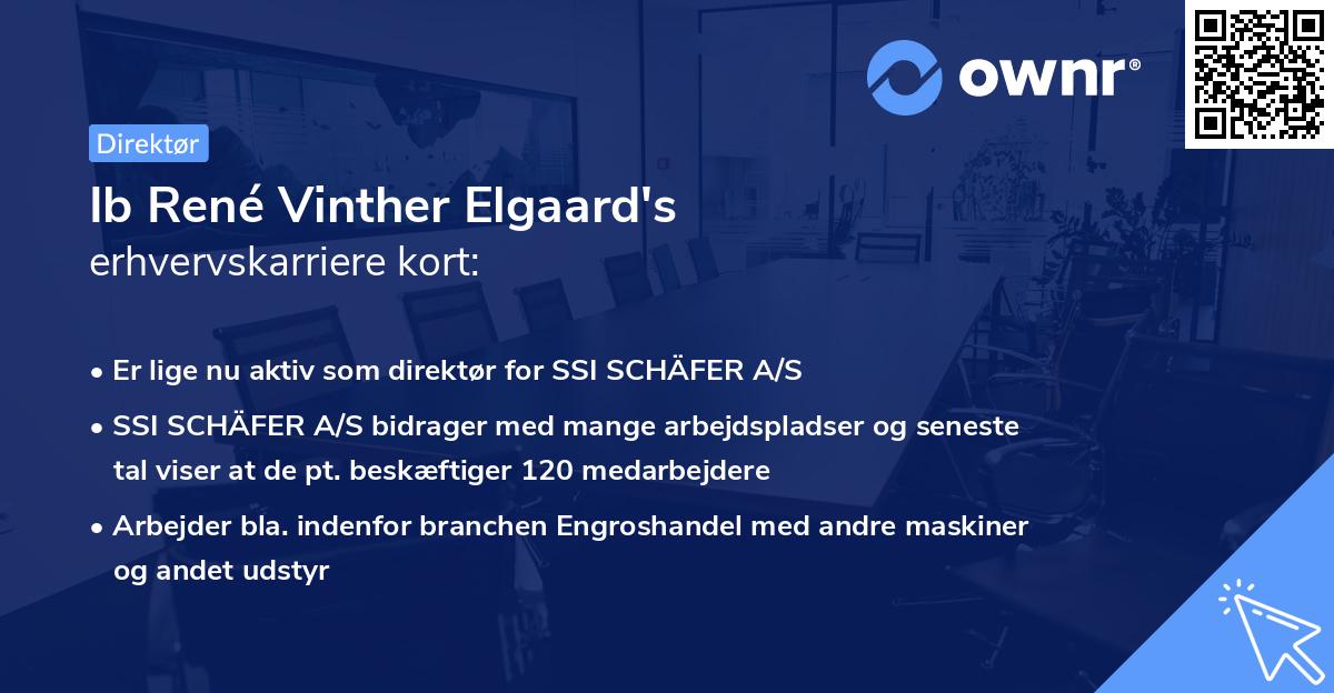 Ib René Vinther Elgaard's erhvervskarriere kort