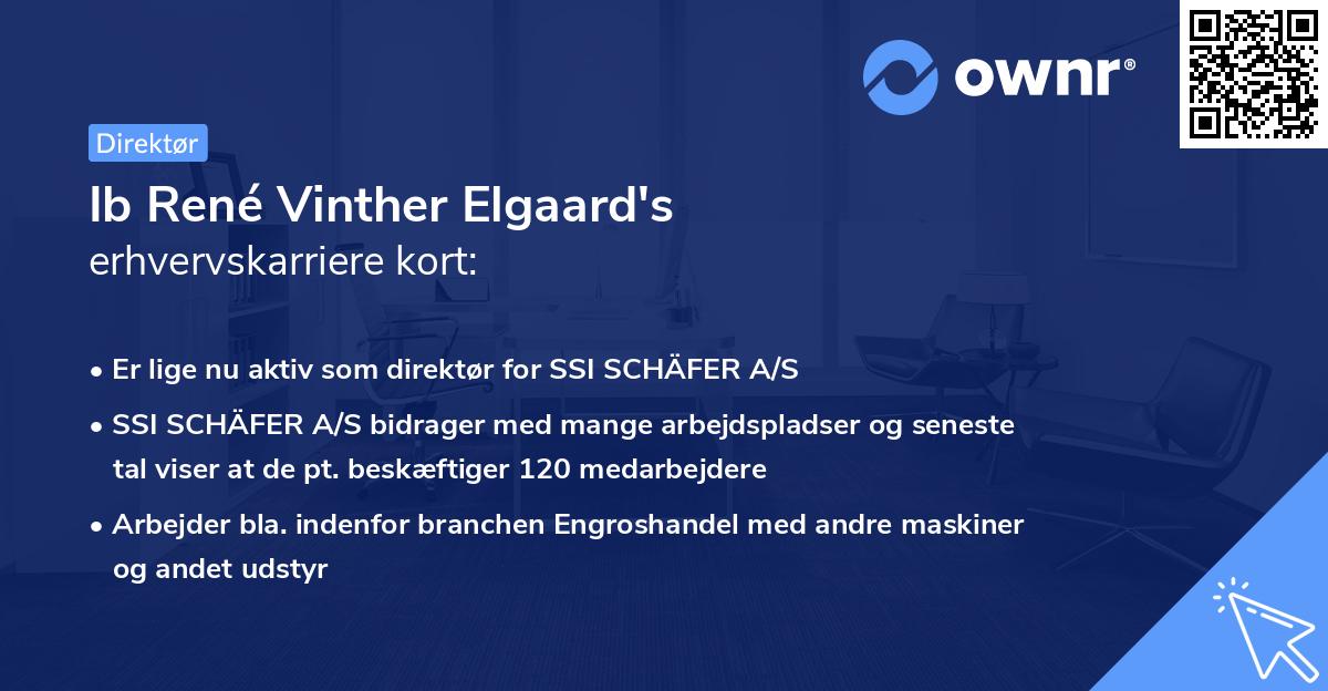 Ib René Vinther Elgaard's erhvervskarriere kort