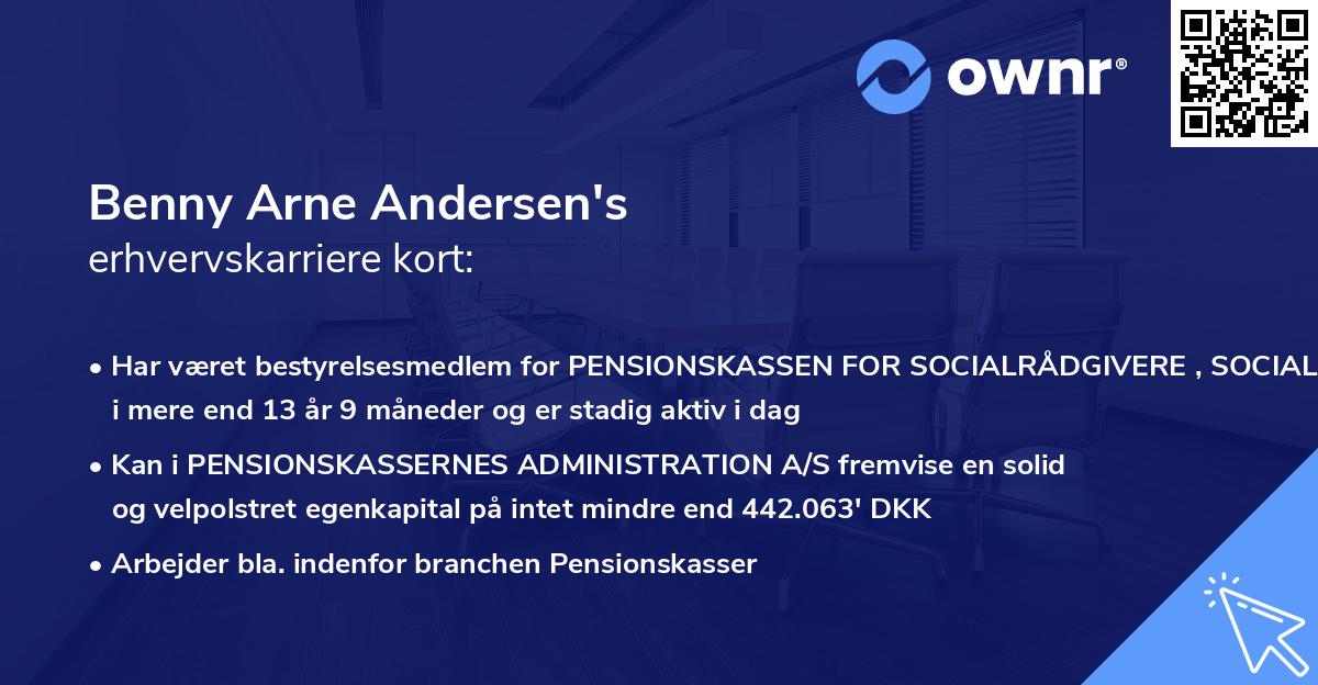 Benny Arne Andersen's erhvervskarriere kort