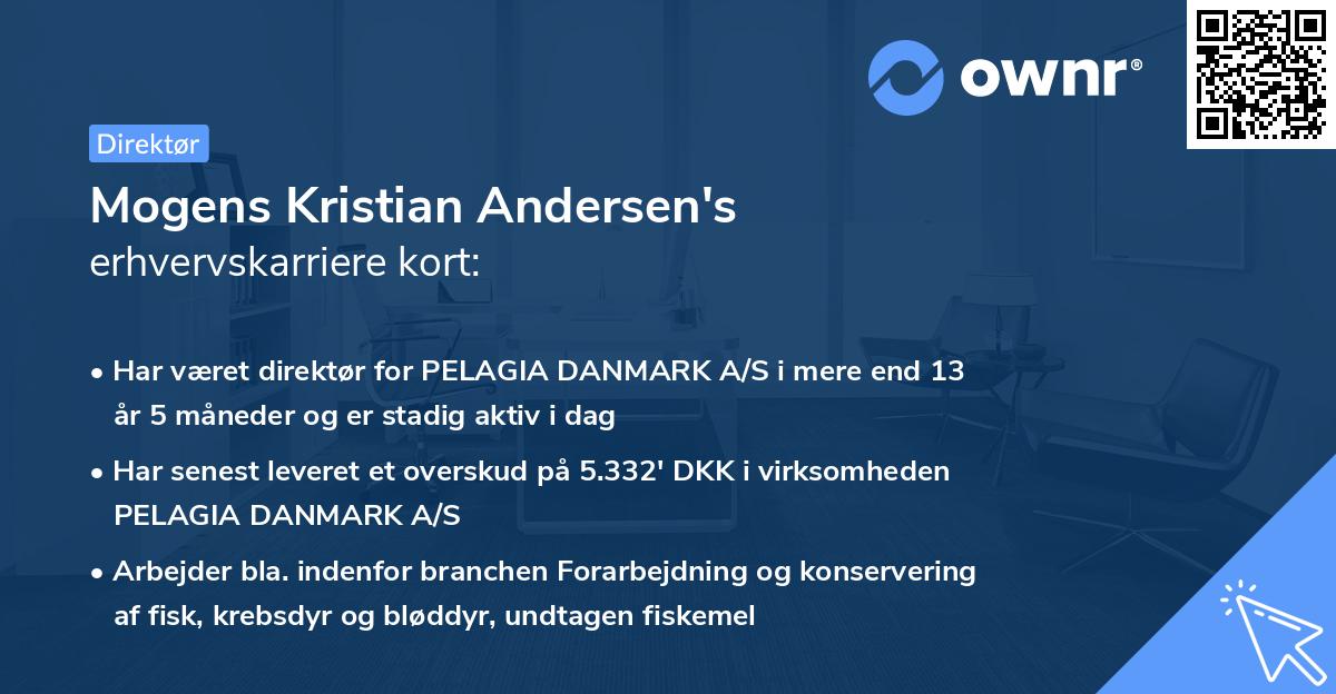 Mogens Kristian Andersen's erhvervskarriere kort