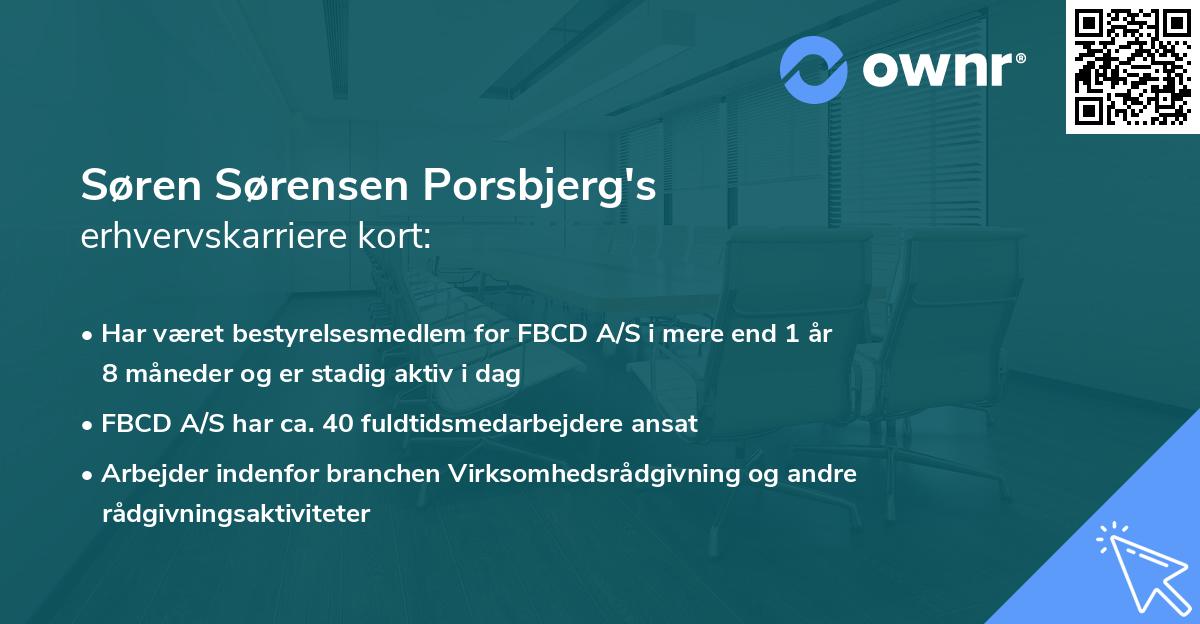 Søren Sørensen Porsbjerg's erhvervskarriere kort