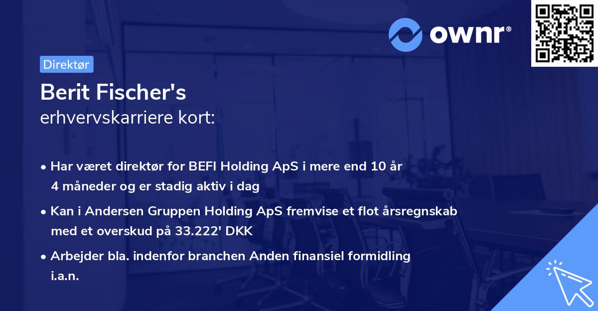 Berit Fischer's erhvervskarriere kort