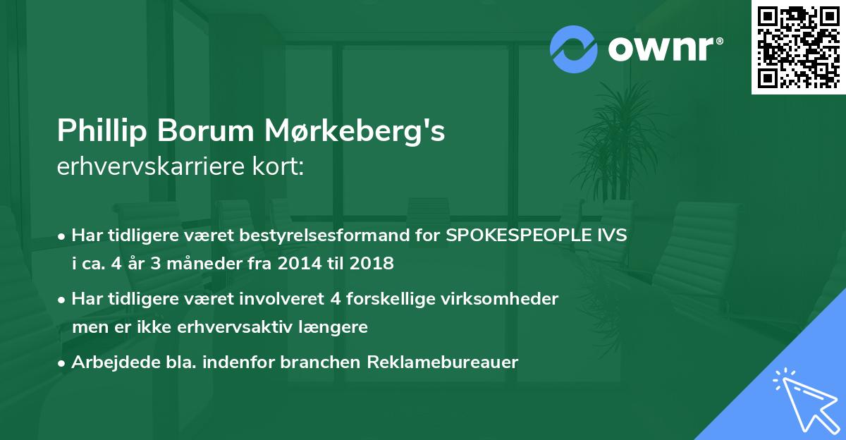 Phillip Borum Mørkeberg's erhvervskarriere kort