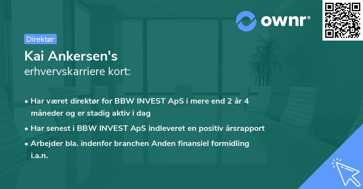 Kai Ankersen's erhvervskarriere kort
