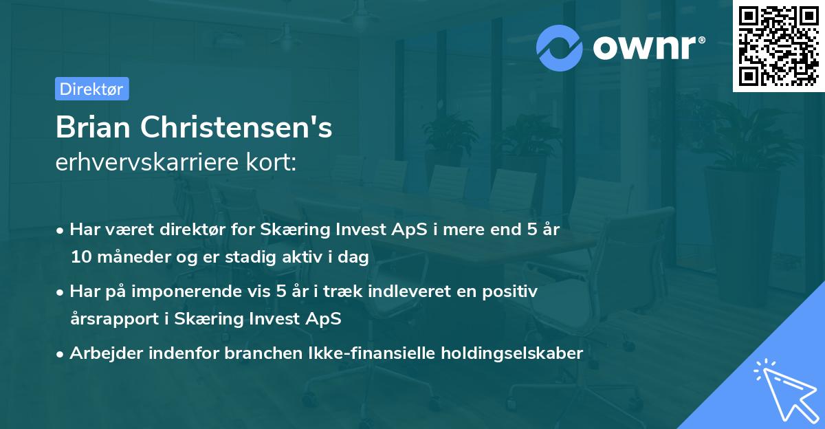 Brian Christensen's erhvervskarriere kort