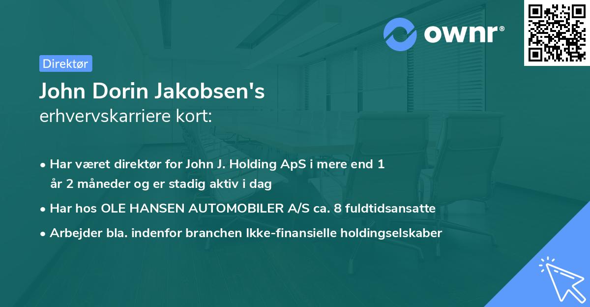 John Dorin Jakobsen's erhvervskarriere kort