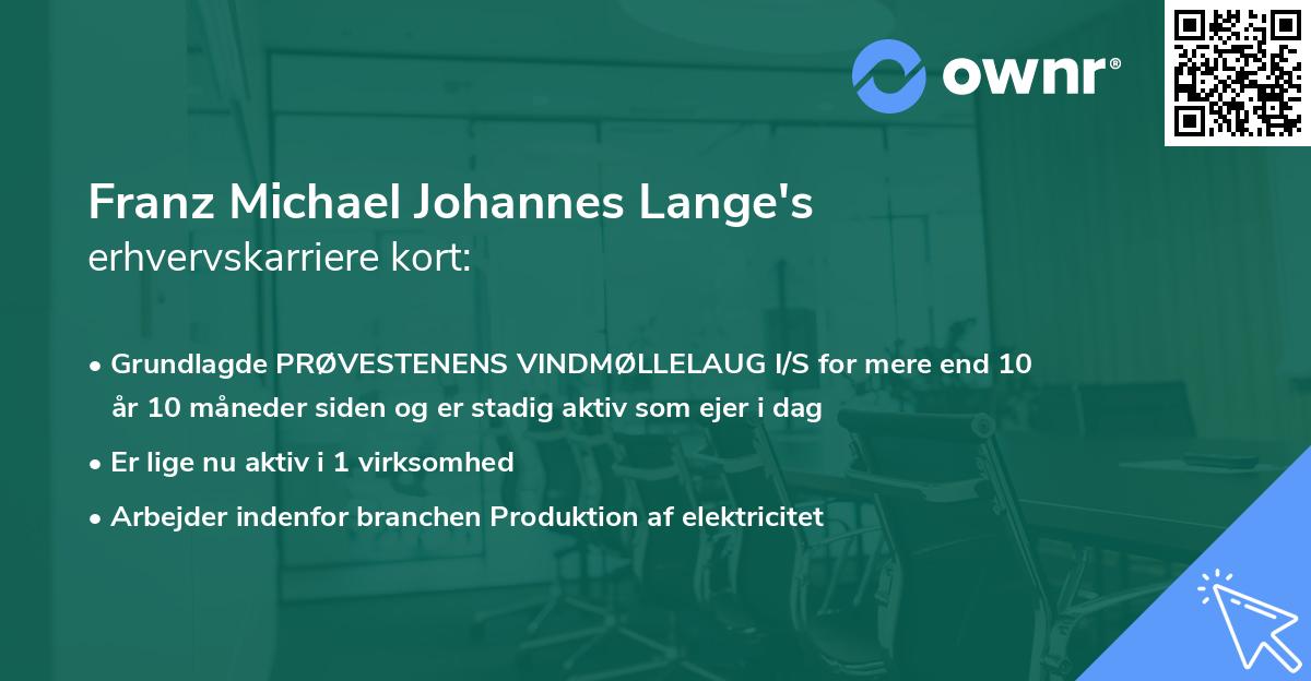 Franz Michael Johannes Lange's erhvervskarriere kort