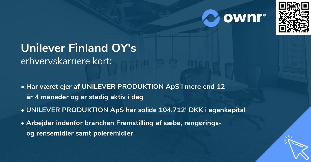 Unilever Finland OY's erhvervskarriere kort