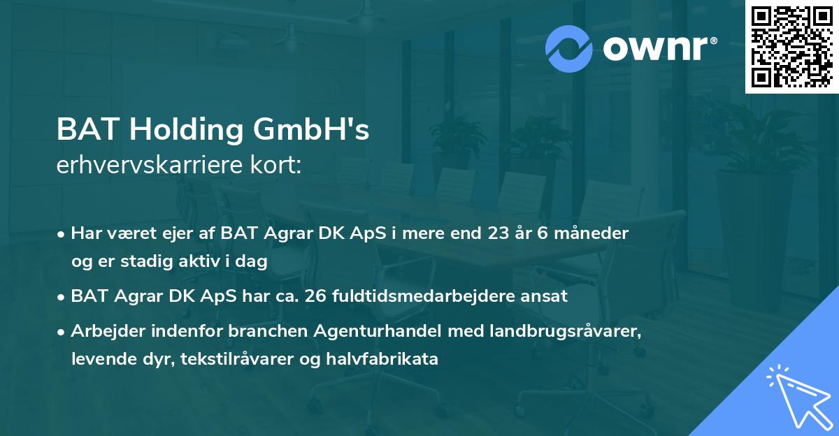 BAT Holding GmbH's erhvervskarriere kort
