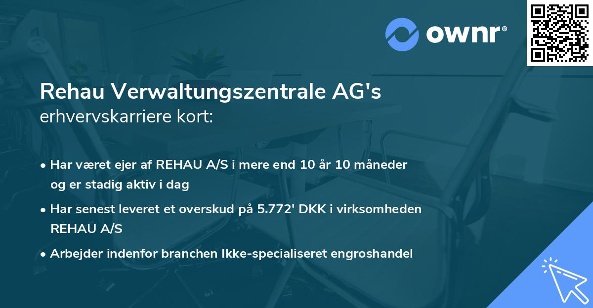 Rehau Verwaltungszentrale AG's erhvervskarriere kort