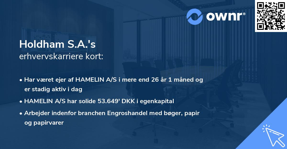 Holdham S.A.'s erhvervskarriere kort
