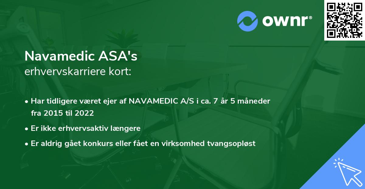 Navamedic ASA's erhvervskarriere kort