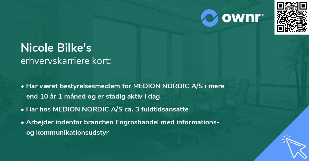 Nicole Bilke's erhvervskarriere kort