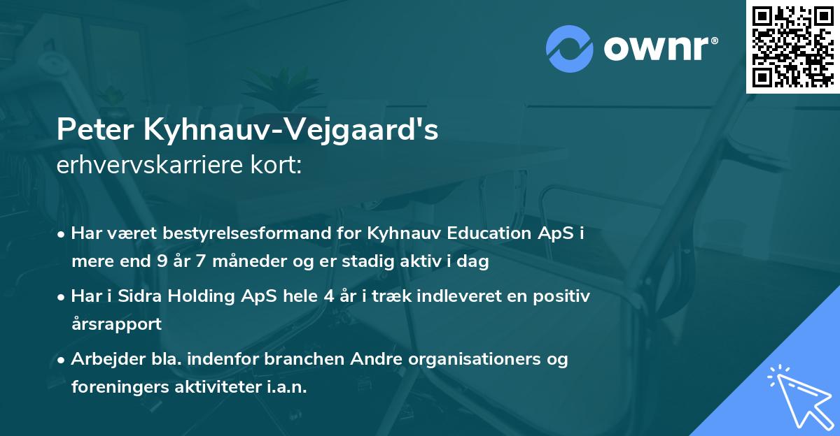 Peter Kyhnauv-Vejgaard's erhvervskarriere kort