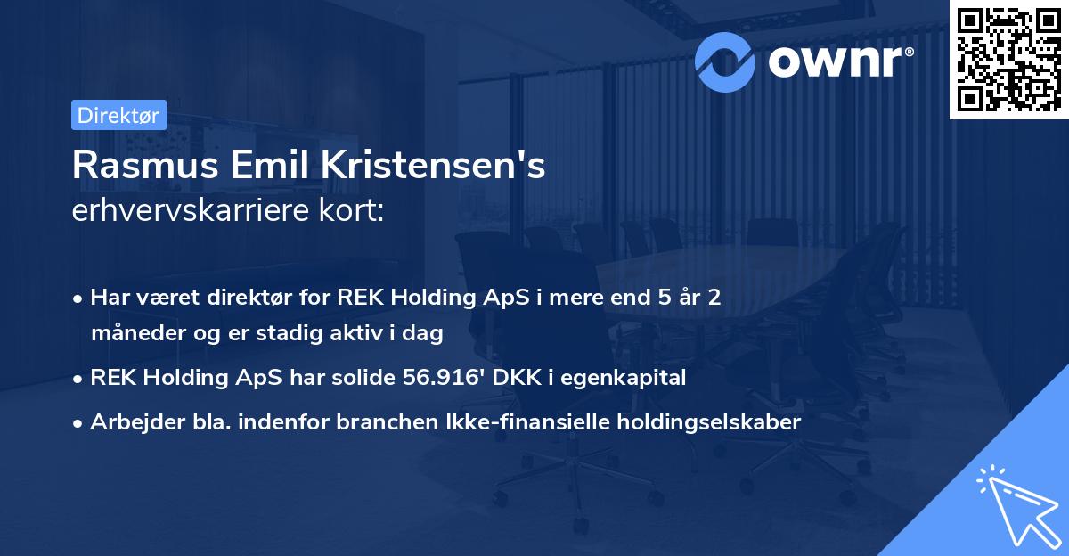 Rasmus Emil Kristensen's erhvervskarriere kort