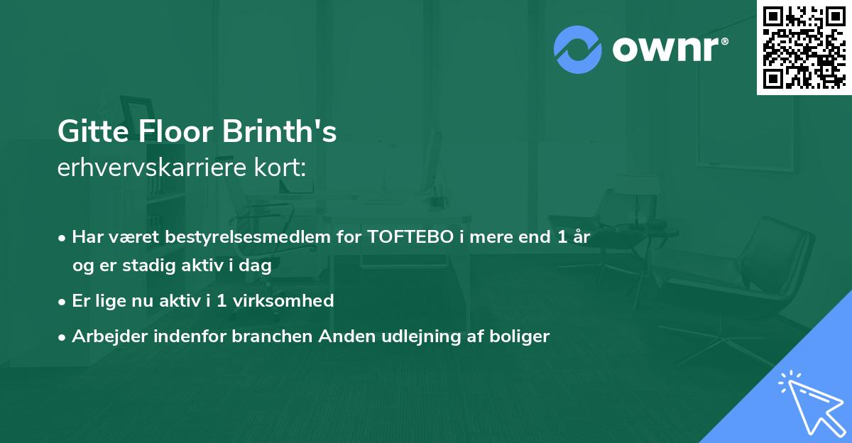 Gitte Floor Brinth's erhvervskarriere kort