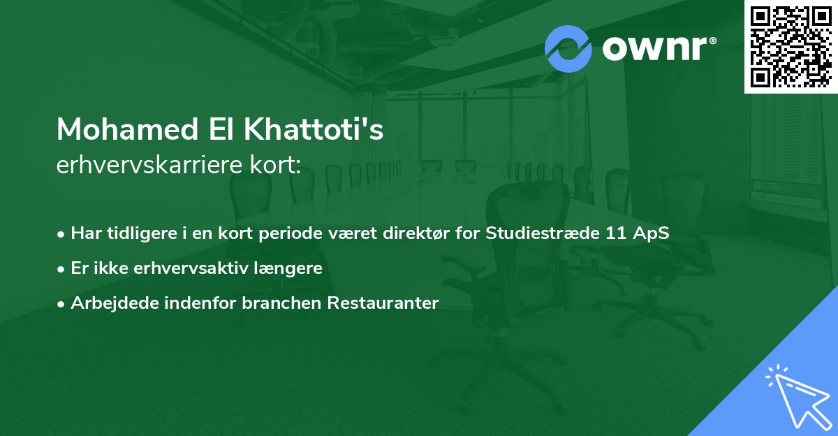 Mohamed El Khattoti's erhvervskarriere kort