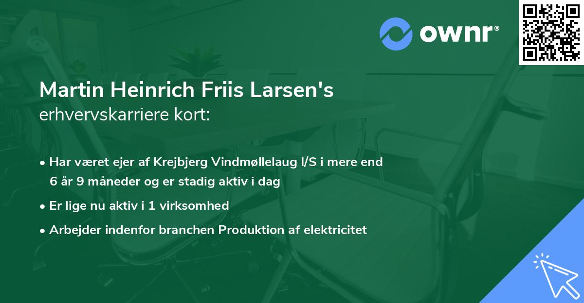 Martin Heinrich Friis Larsen's erhvervskarriere kort