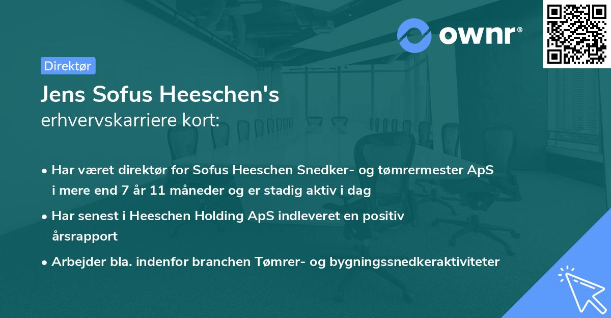 Jens Sofus Heeschen's erhvervskarriere kort