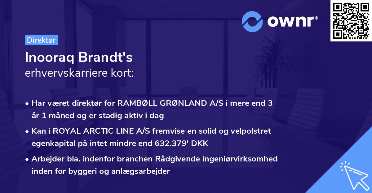 Inooraq Brandt's erhvervskarriere kort