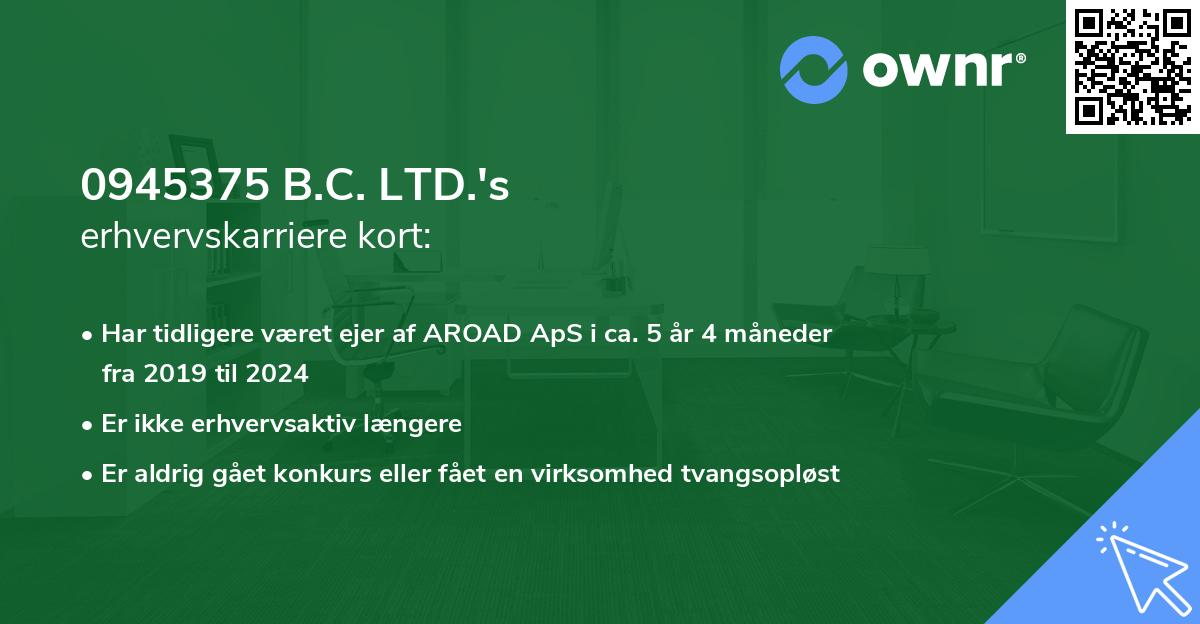 0945375 B.C. LTD.'s erhvervskarriere kort