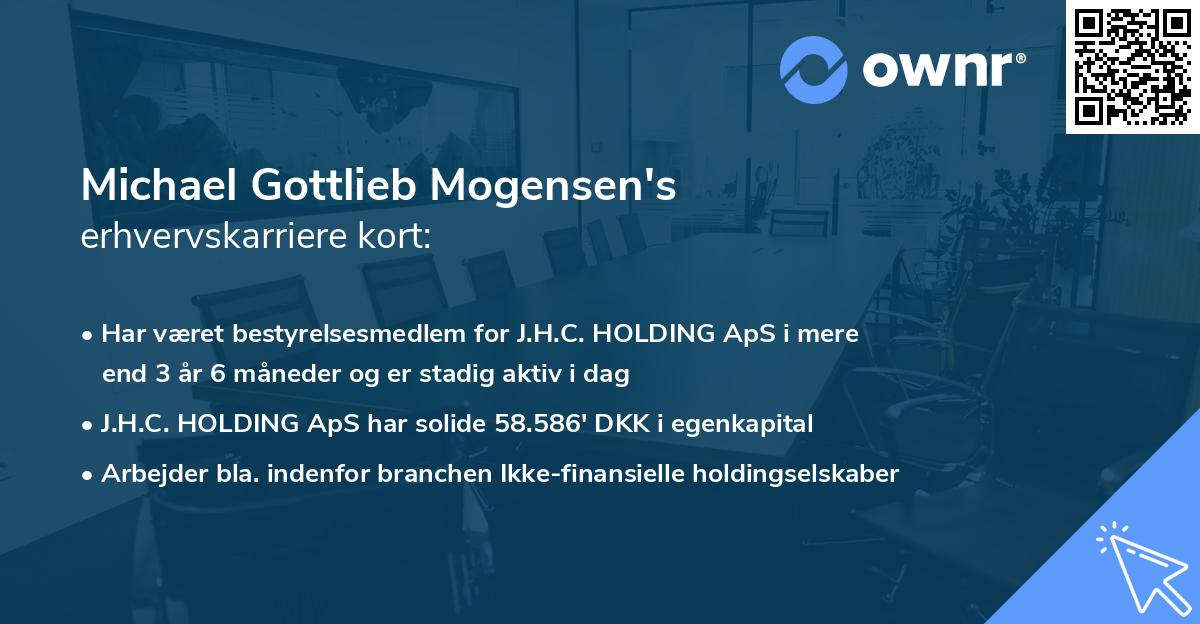 Michael Gottlieb Mogensen's erhvervskarriere kort