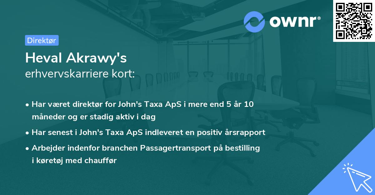 Heval Akrawy's erhvervskarriere kort