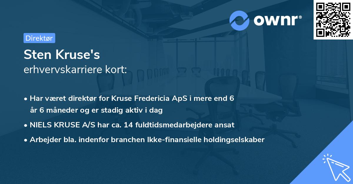 Sten Kruse's erhvervskarriere kort