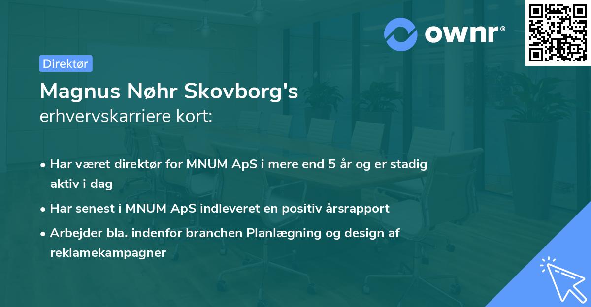 Magnus Nøhr Skovborg's erhvervskarriere kort