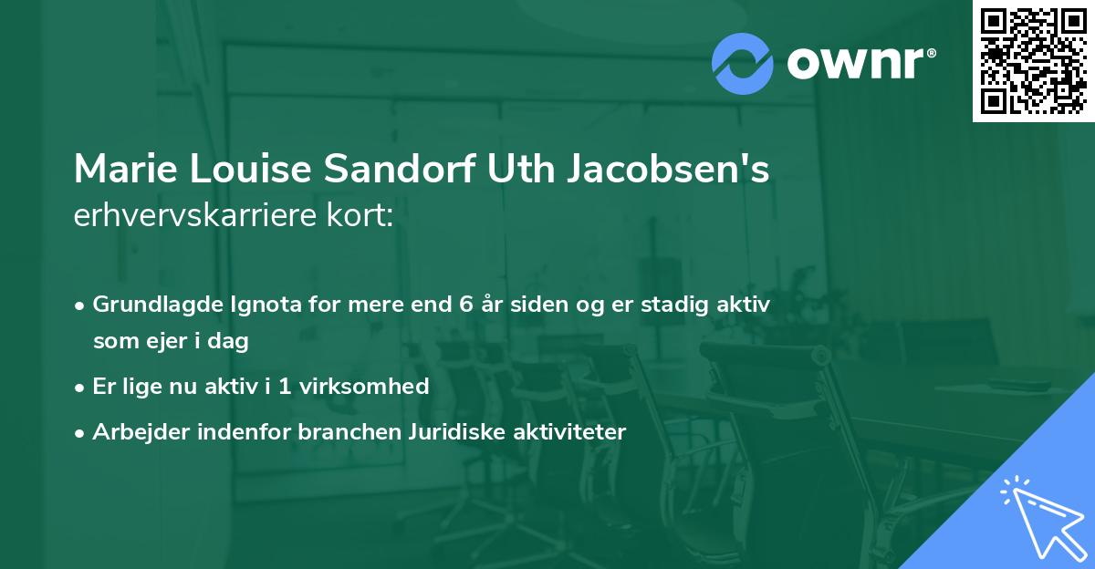 Marie Louise Sandorf Uth Jacobsen's erhvervskarriere kort