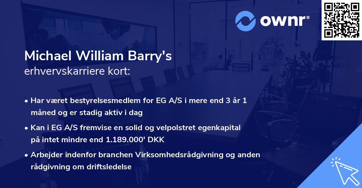 Michael William Barry's erhvervskarriere kort