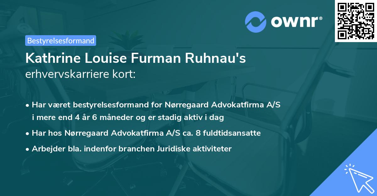 Kathrine Louise Furman Ruhnau's erhvervskarriere kort