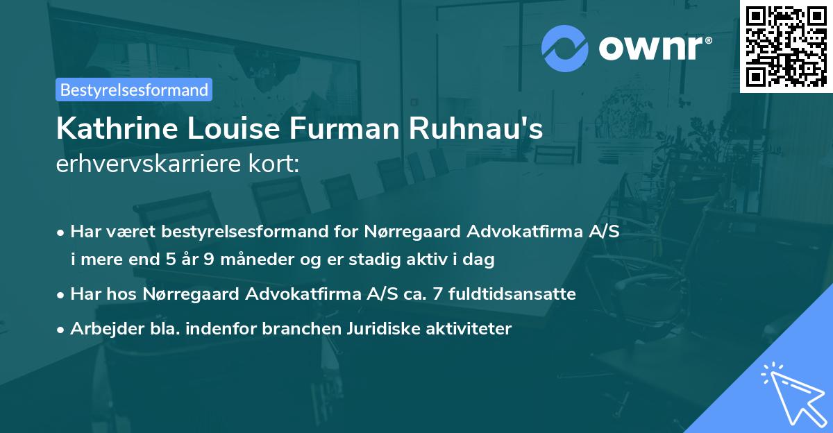 Kathrine Louise Furman Ruhnau's erhvervskarriere kort