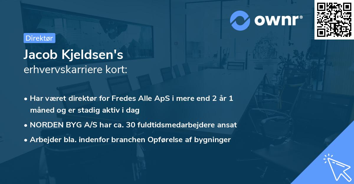 Jacob Kjeldsen's erhvervskarriere kort