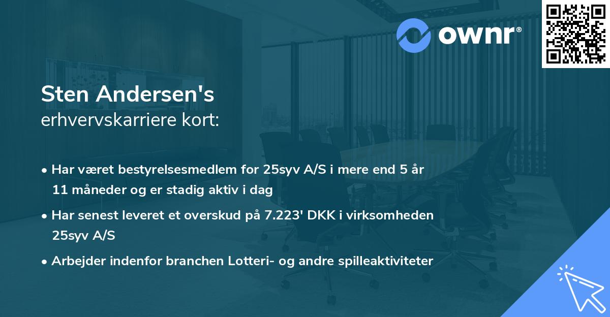 Sten Andersen's erhvervskarriere kort