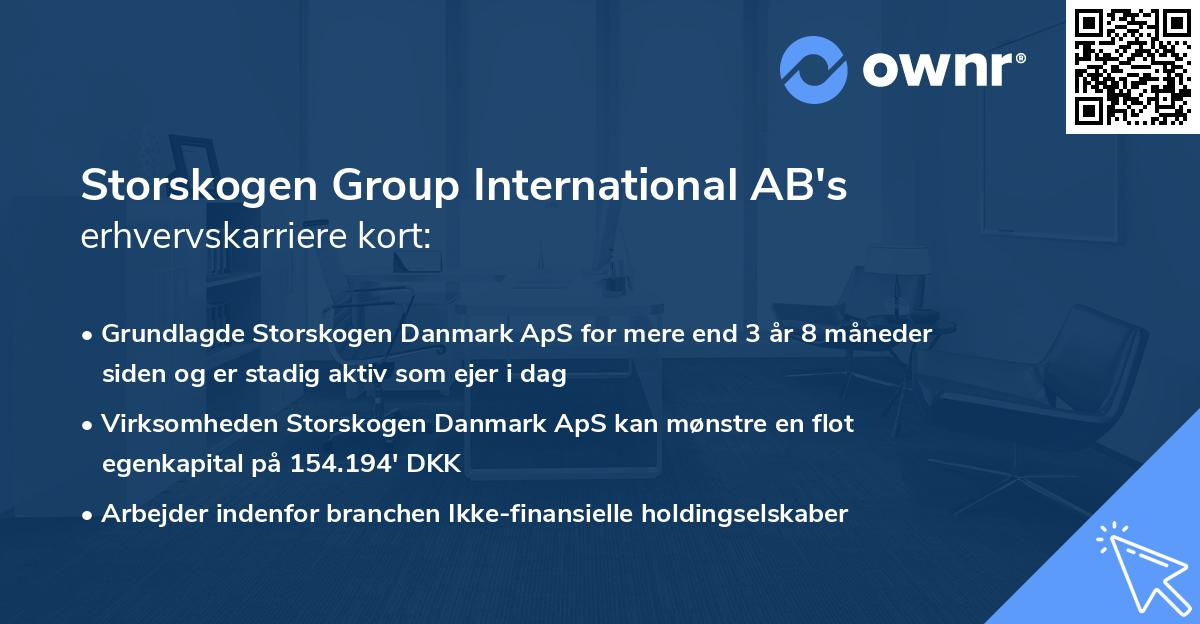 Storskogen Group International AB's erhvervskarriere kort