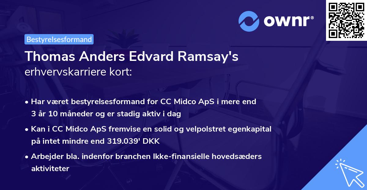 Thomas Anders Edvard Ramsay's erhvervskarriere kort