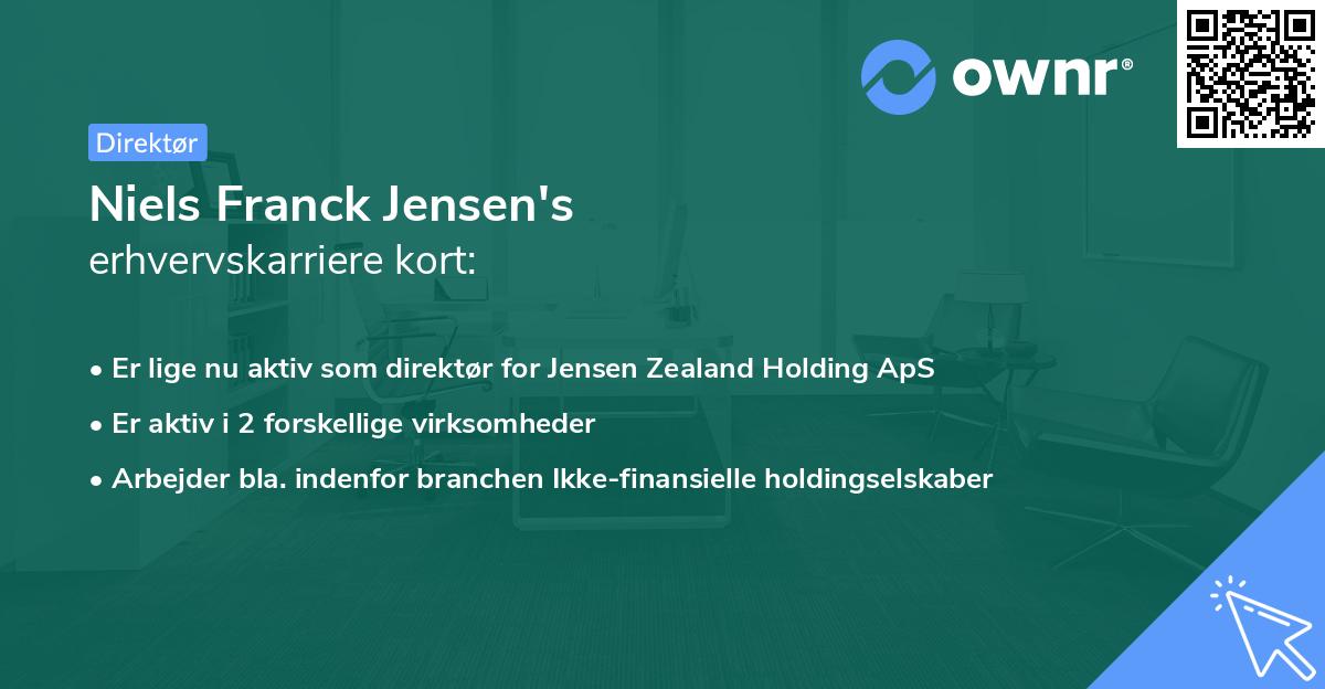 Niels Franck Jensen's erhvervskarriere kort