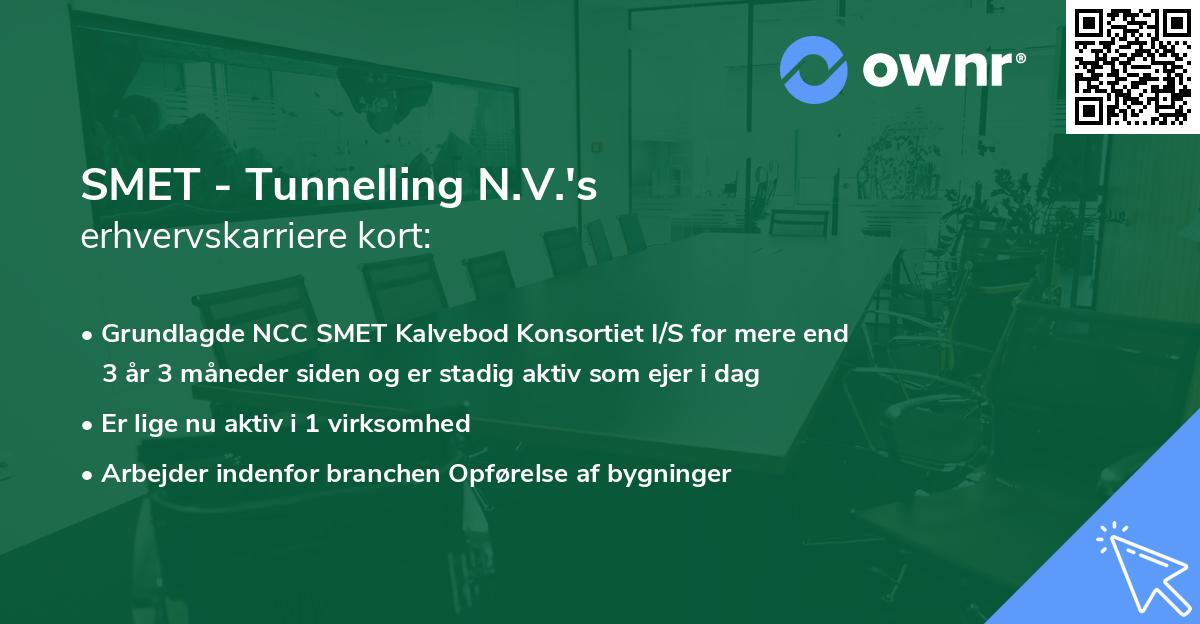 SMET - Tunnelling N.V.'s erhvervskarriere kort