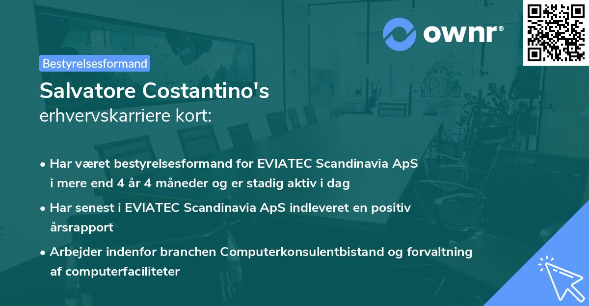 Salvatore Costantino's erhvervskarriere kort