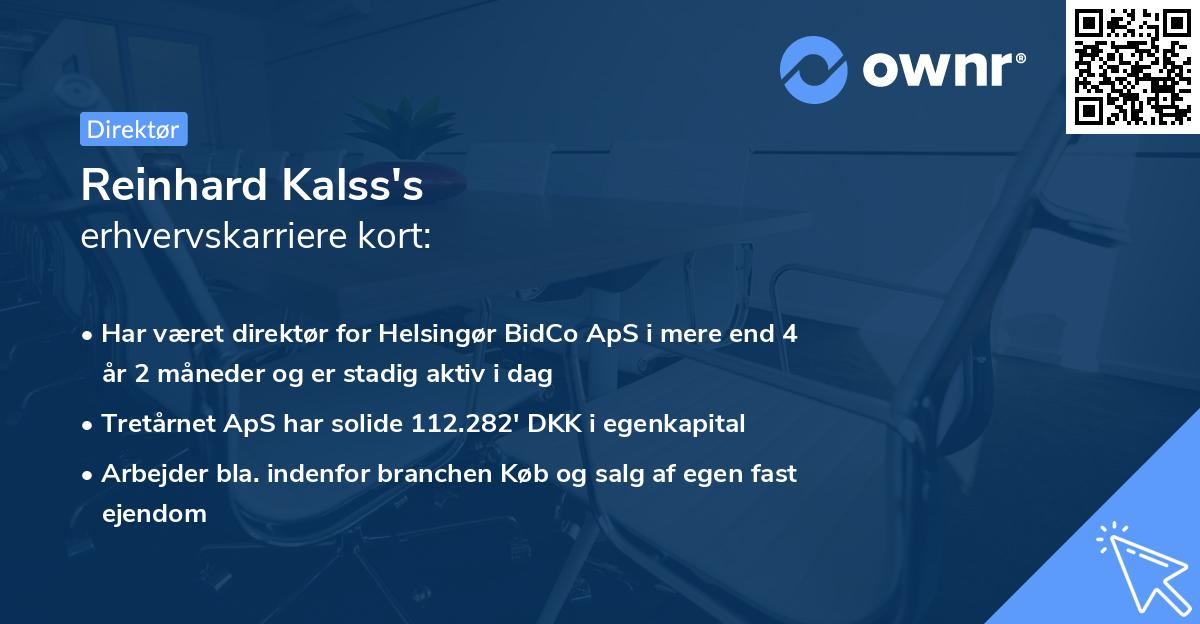 Reinhard Kalss's erhvervskarriere kort