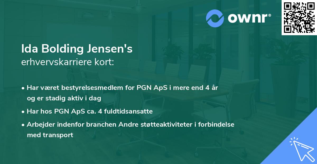 Ida Bolding Jensen's erhvervskarriere kort