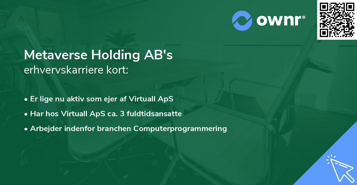 Metaverse Holding AB's erhvervskarriere kort